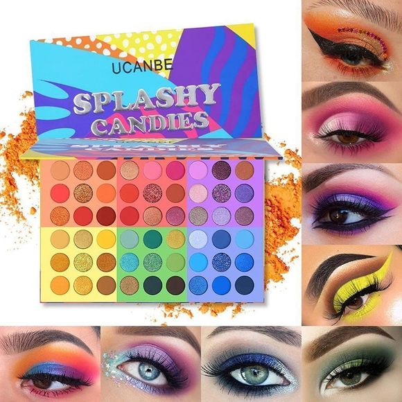 UCANBE Splashy Candies Eyeshadow Palette + 15pcs Makeup Brush Set - Picture 4 of 6